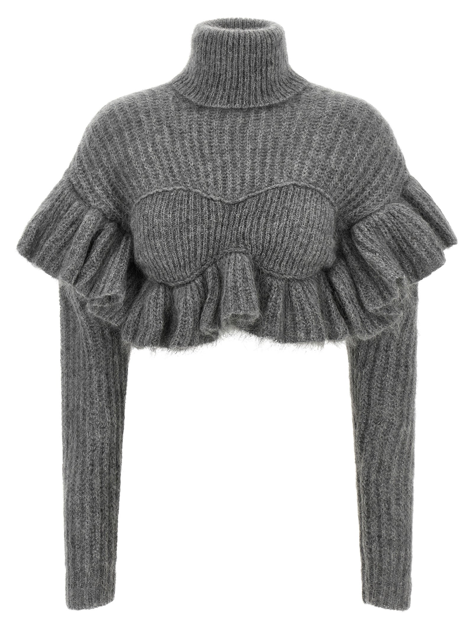 Elisabetta Franchi Gray Mohair Women's Cardigan