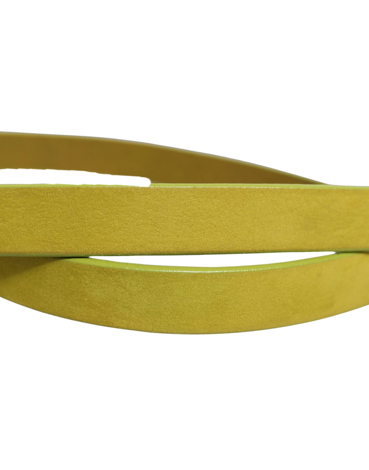 Dolce & Gabbana Yellow Waxed Leather Rustic Silver Logo Buckle Women's Belt (Pre-Owned)