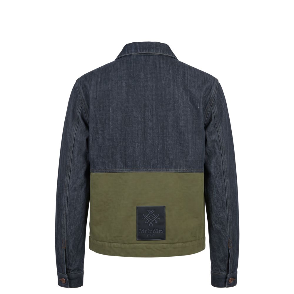 Mr&Mrs Italy Blue Cotton Mens Men's Jacket