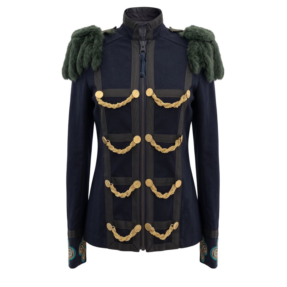 Mr&Mrs Italy Blue Cotton Women's Women's Jacket