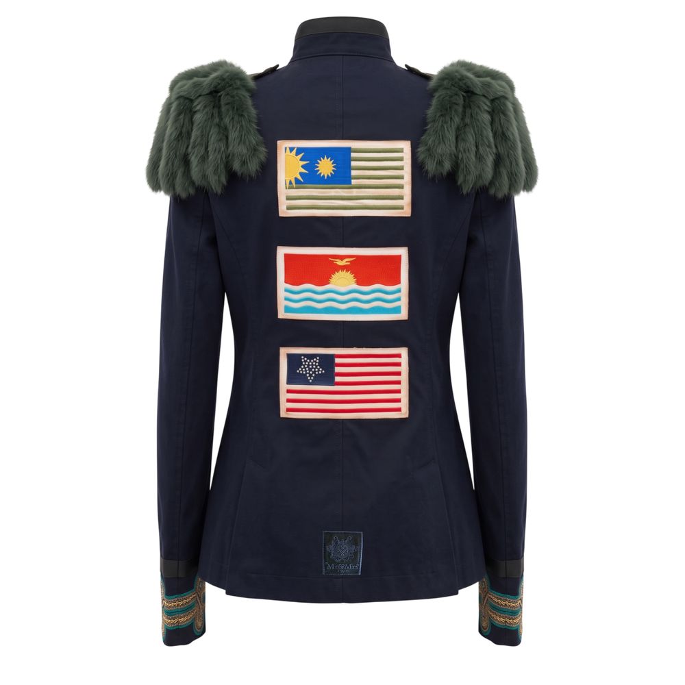 Mr&Mrs Italy Blue Cotton Women's Women's Jacket