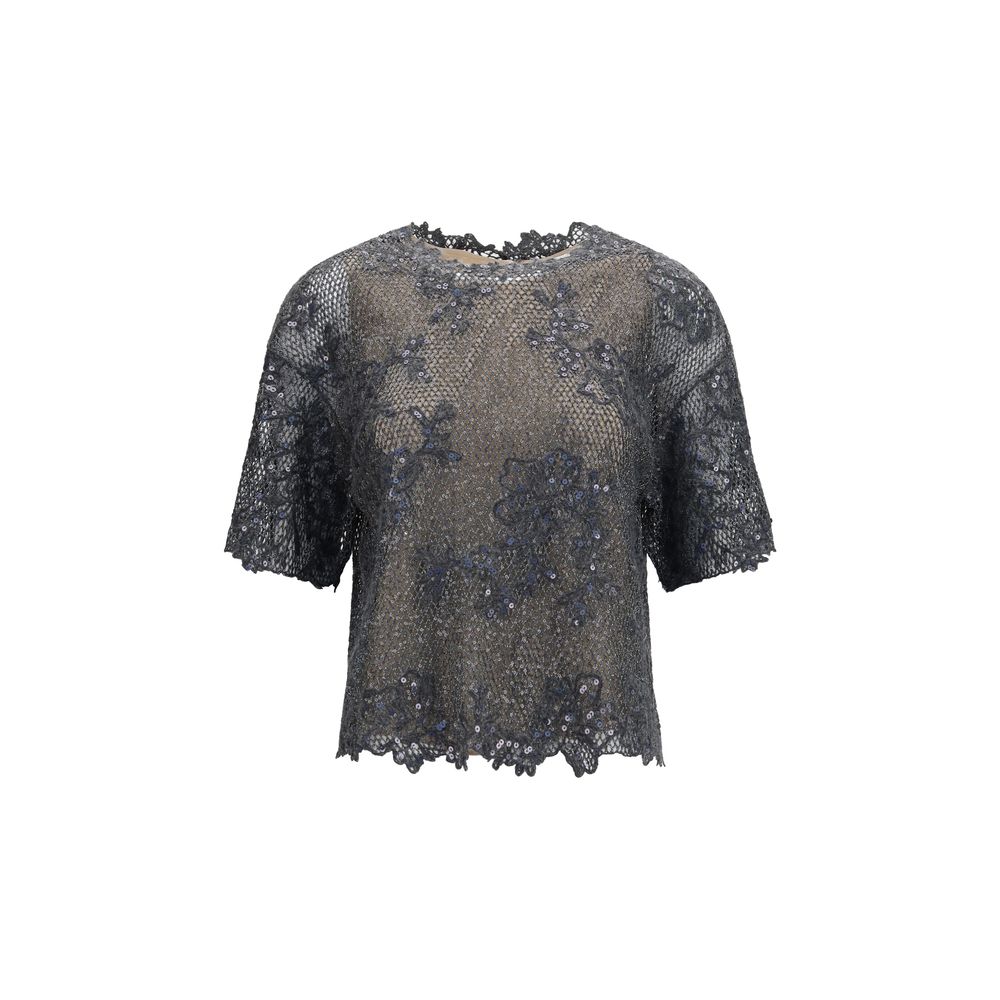 Brunello Cucinelli Gray Mohair Women's Blouse