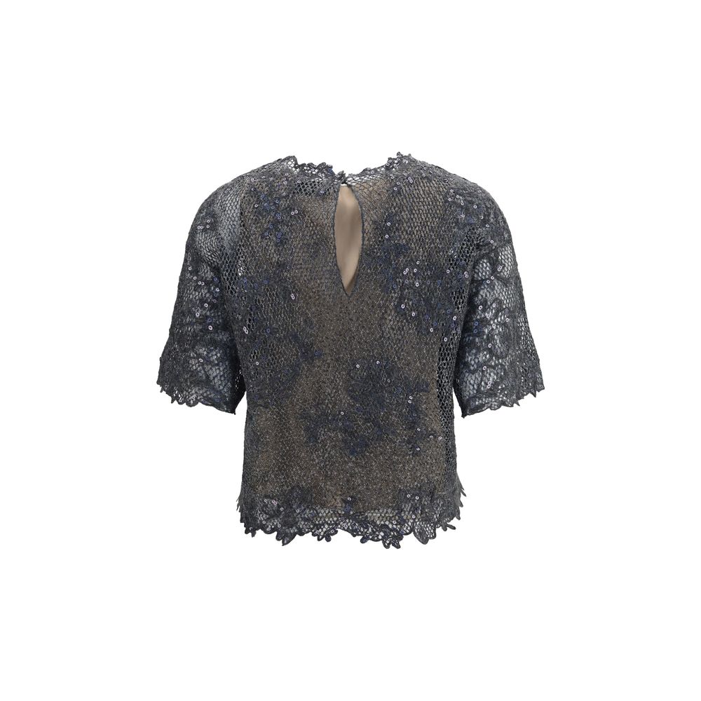 Brunello Cucinelli Gray Mohair Women's Blouse
