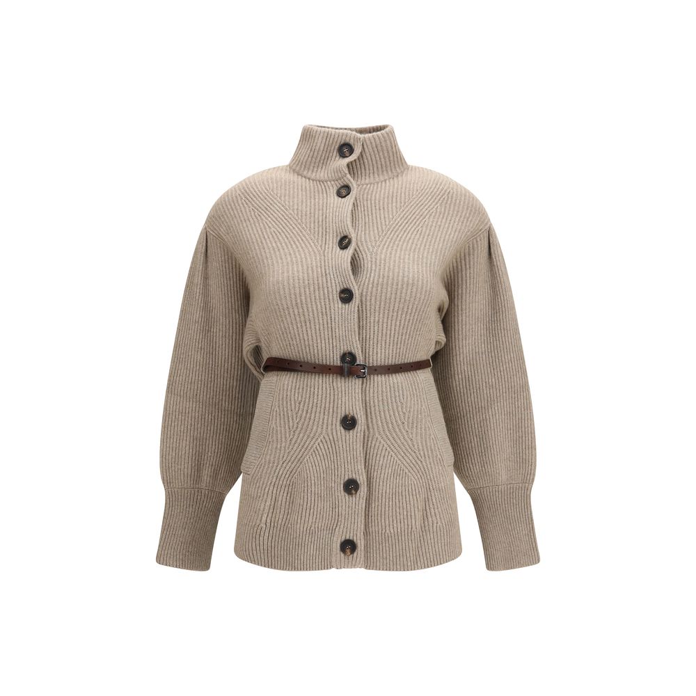Brunello Cucinelli Beige Wool Oves Aries Women's Cardigan