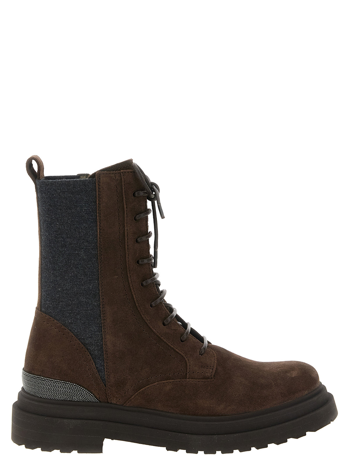 Brunello Cucinelli Brown Calfskin Lace-Up Women's Boots