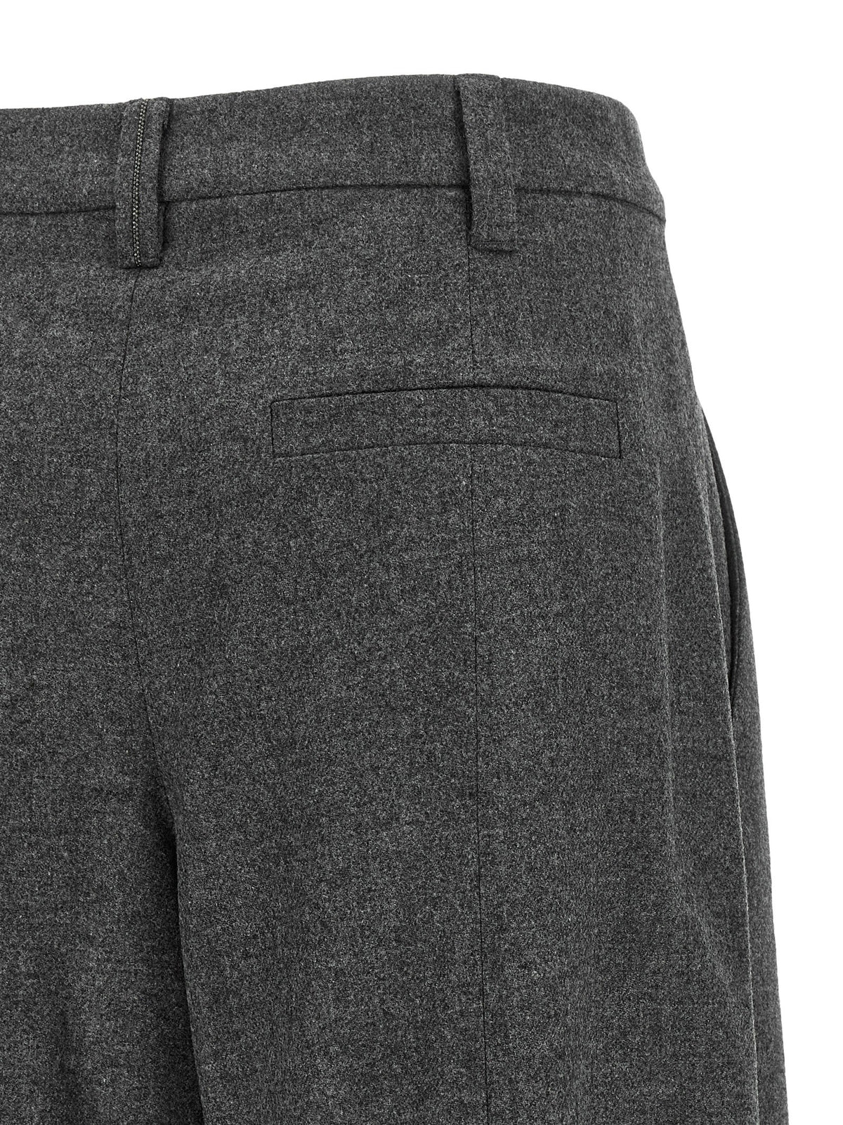 Brunello Cucinelli Gray Virgin Wool Flared Women's Pants