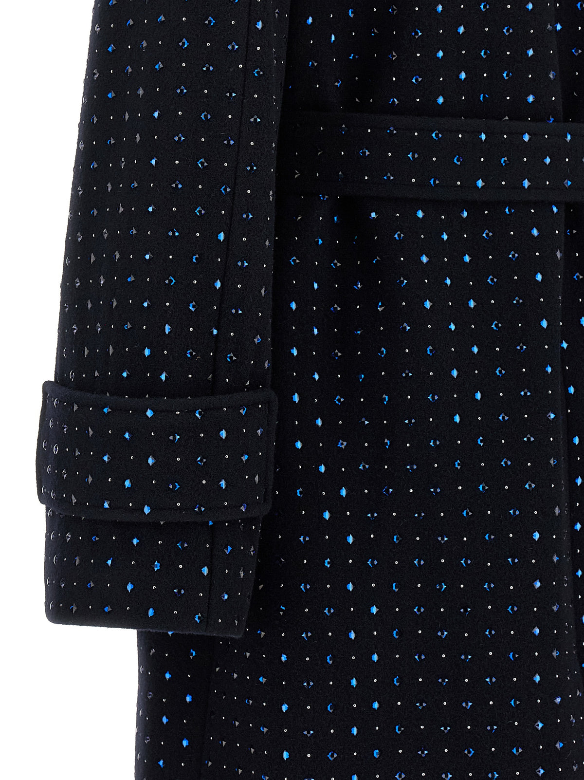 PINKO Blue Wool Women's Coat