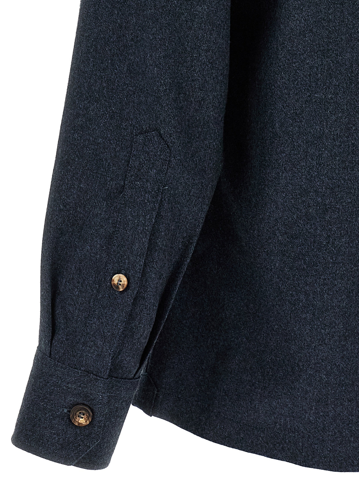Brunello Cucinelli Blue Virgin Wool Men's Blouse