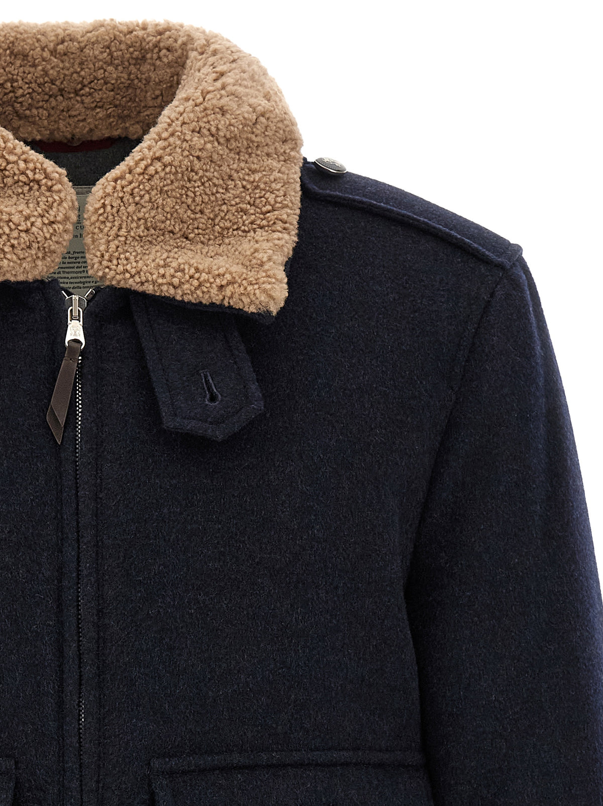 Brunello Cucinelli Blue Cashmere Men's Bomber