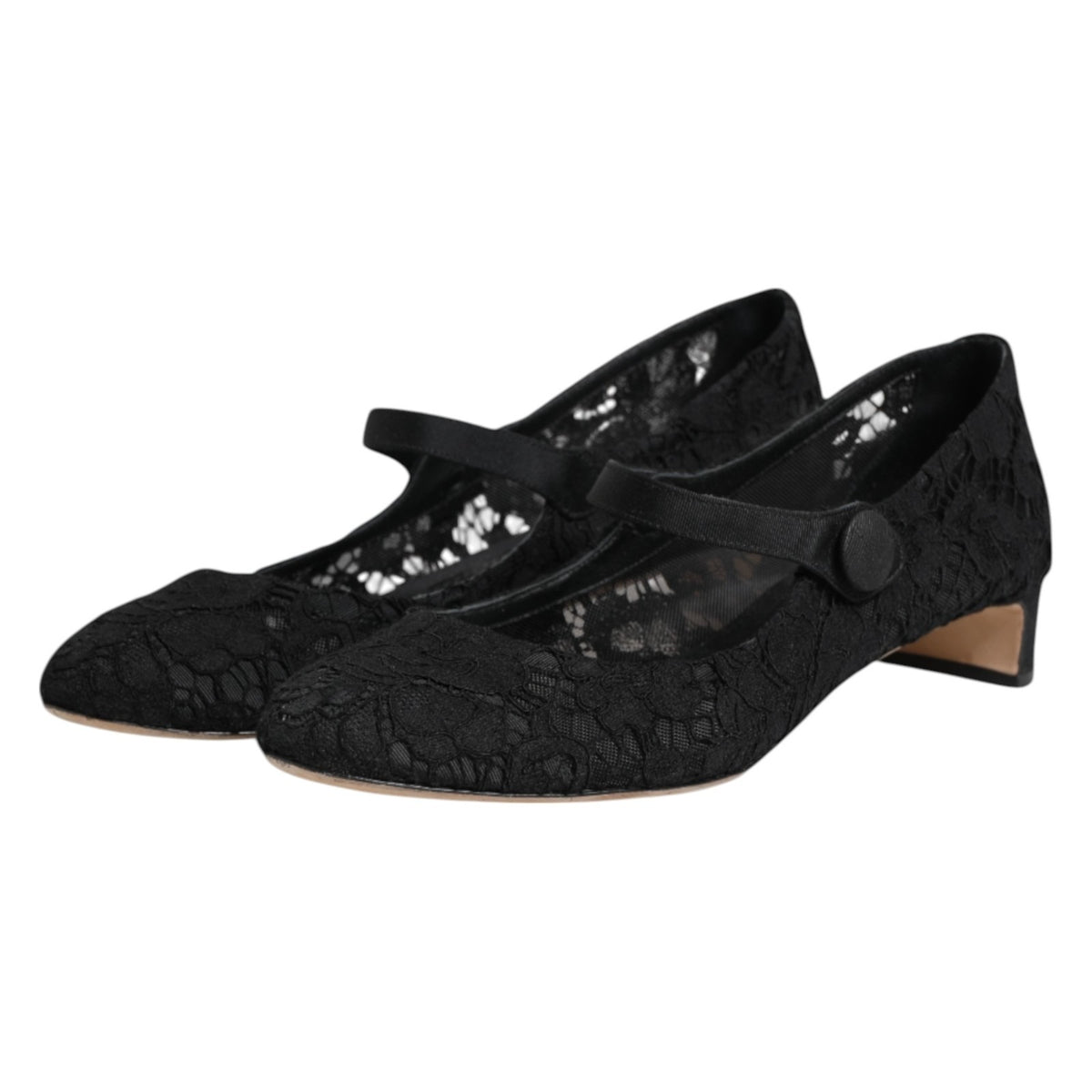 Dolce & Gabbana Black Vally Taormina Floral Lace Pumps Women's Shoes (Pre-Owned)
