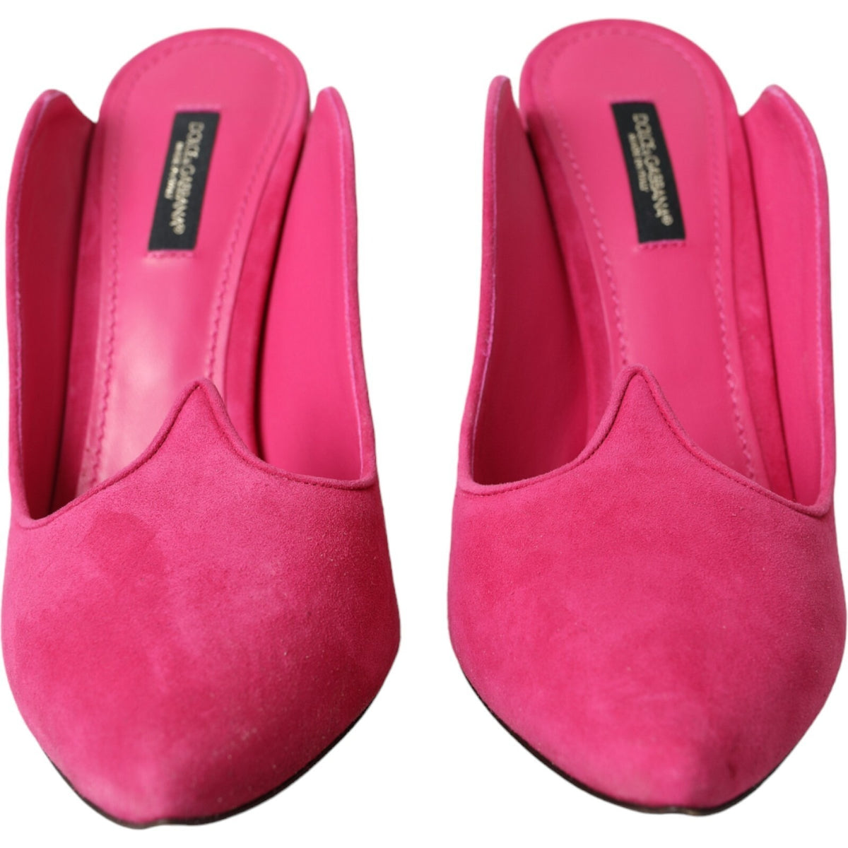 Dolce & Gabbana Fuchsia Suede Leather Mules Sandals Women's Shoes