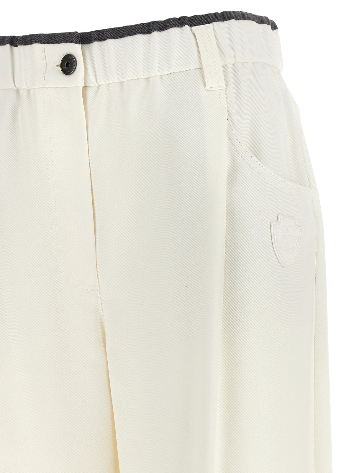 Brunello Cucinelli White Cotton Casual Women's Pants