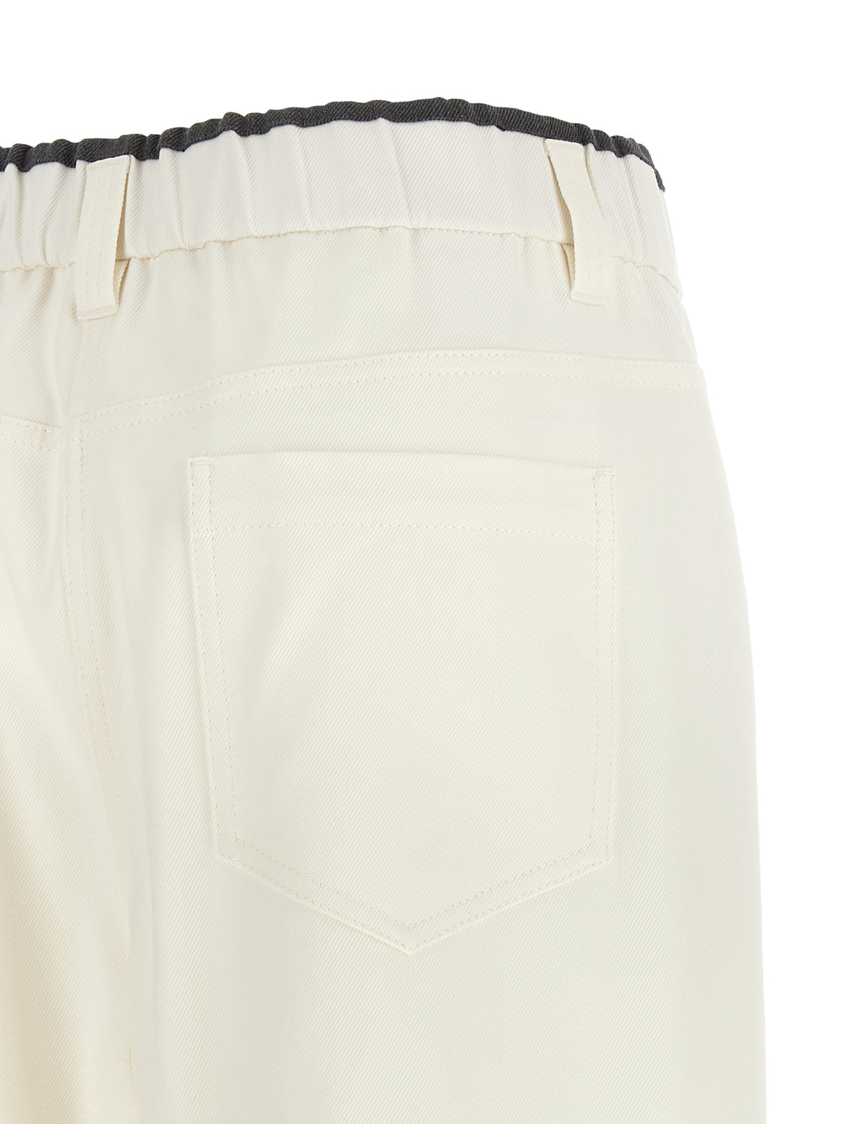 Brunello Cucinelli White Cotton Casual Women's Pants