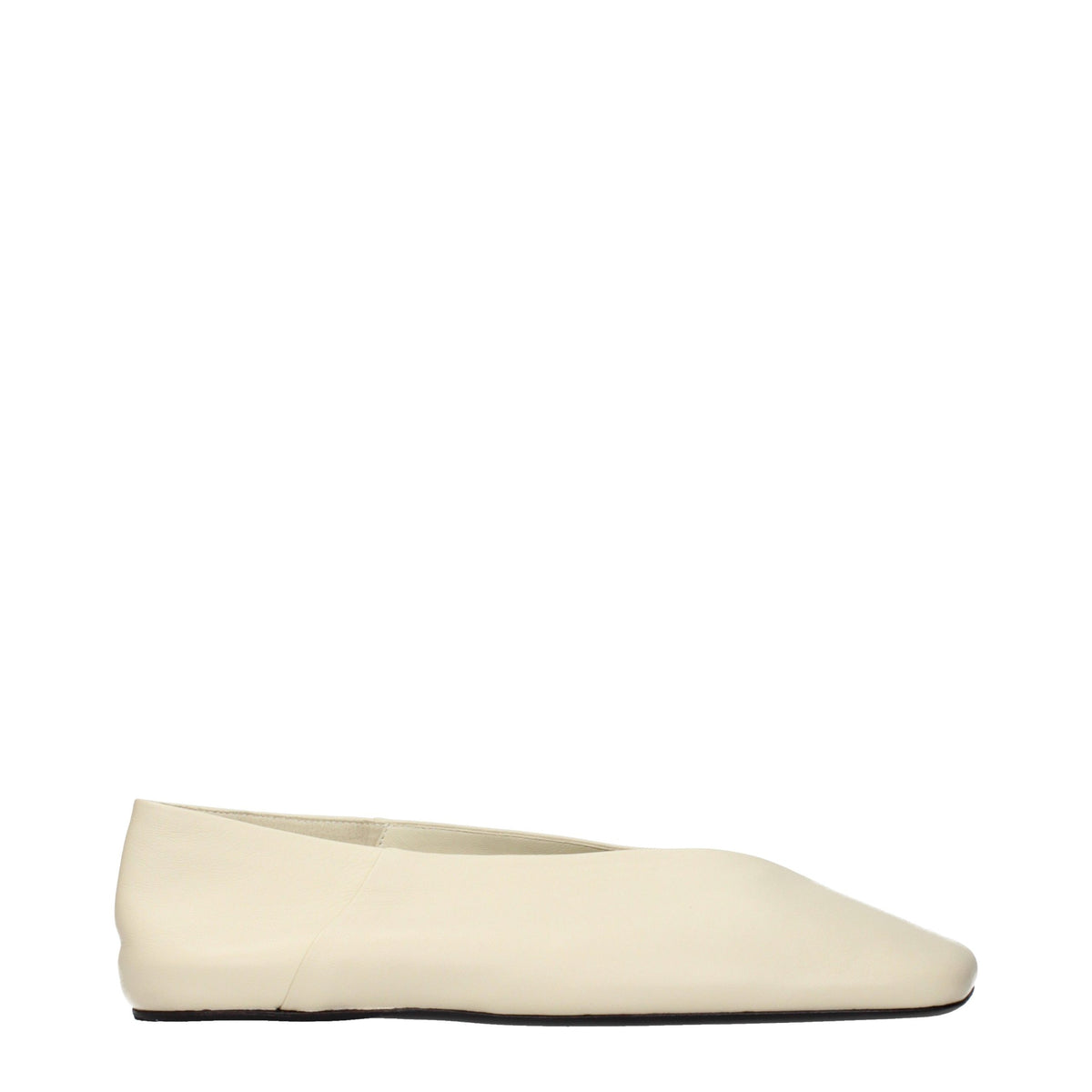 Jil Sander Beige Leather Ballet Women's Flats