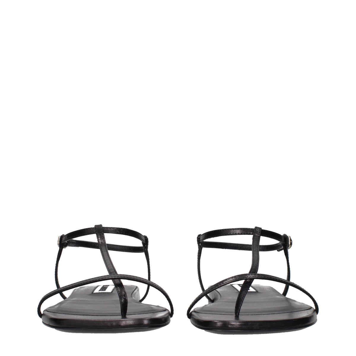 Jil Sander Black Leather Flip-Flop Women's Sandals