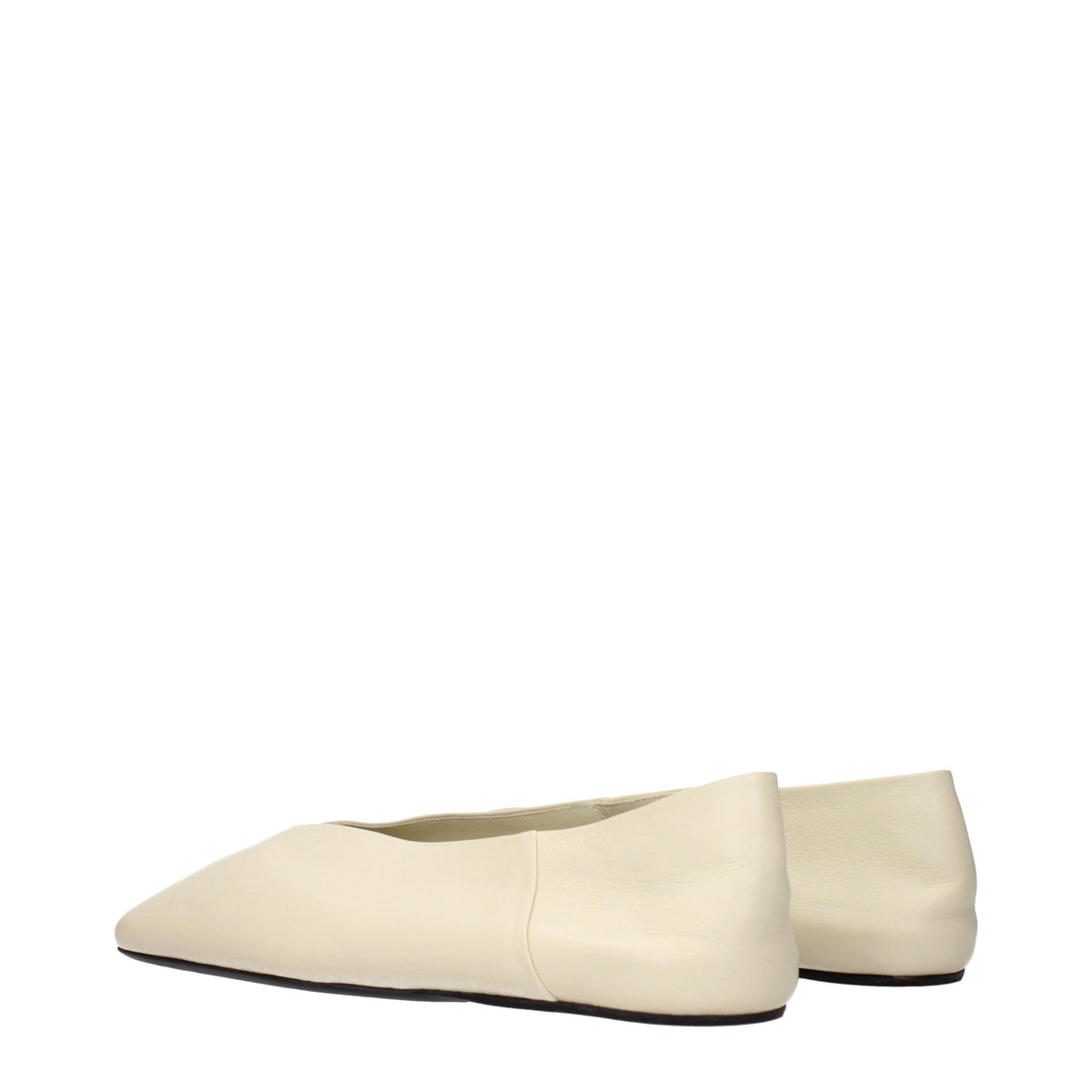 Jil Sander Beige Leather Ballet Women's Flats
