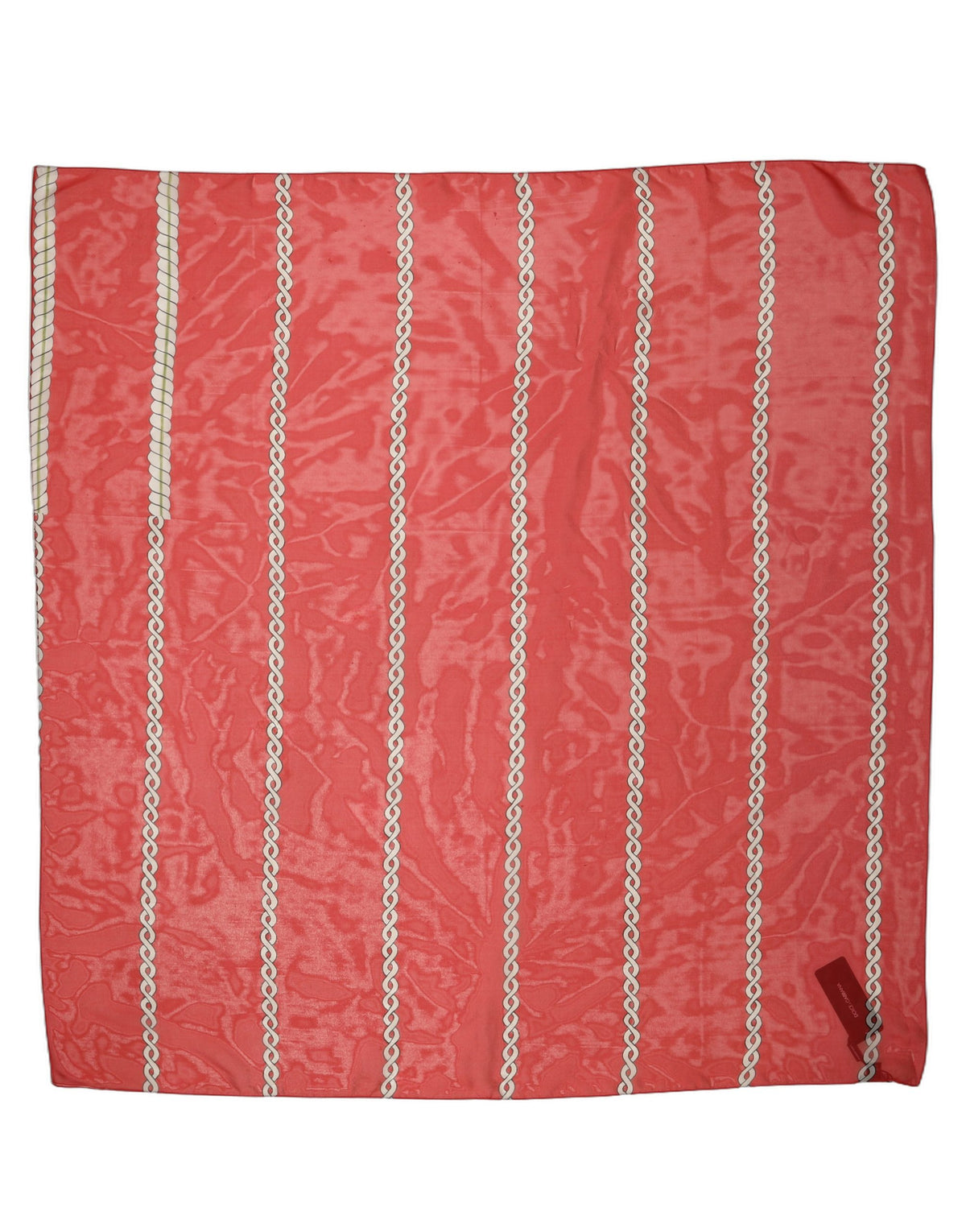 Dolce & Gabbana Red Silk Braided Rope Square Foulard Women's Scarf