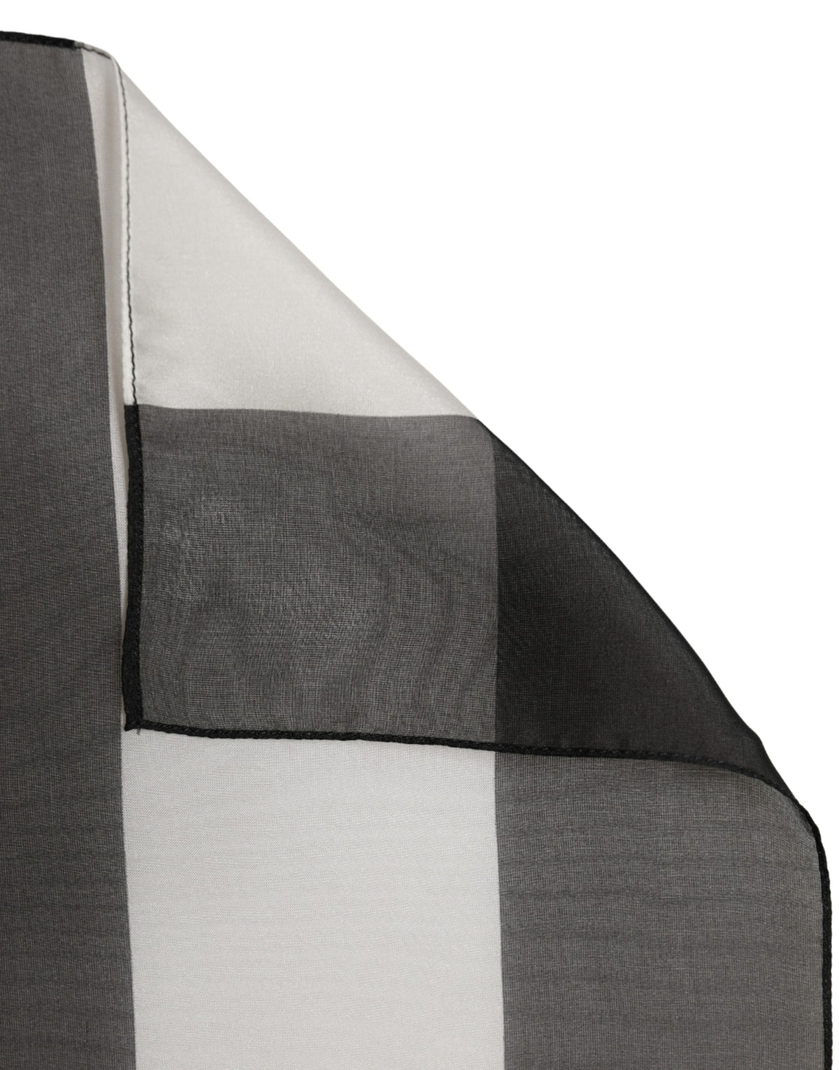 Dolce & Gabbana Black White Stripe Silk Square Foulard Women's Scarf