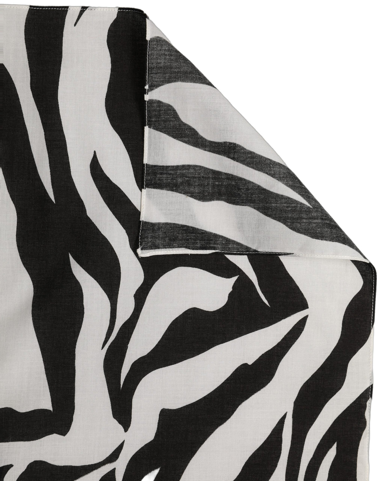 Dolce & Gabbana Black White Zebra Cotton Lace Stole Women's Scarf
