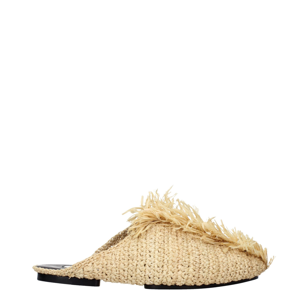 Jil Sander Beige Raffia Women's Slippers