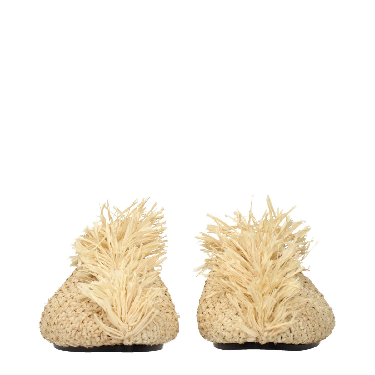 Jil Sander Beige Raffia Women's Slippers