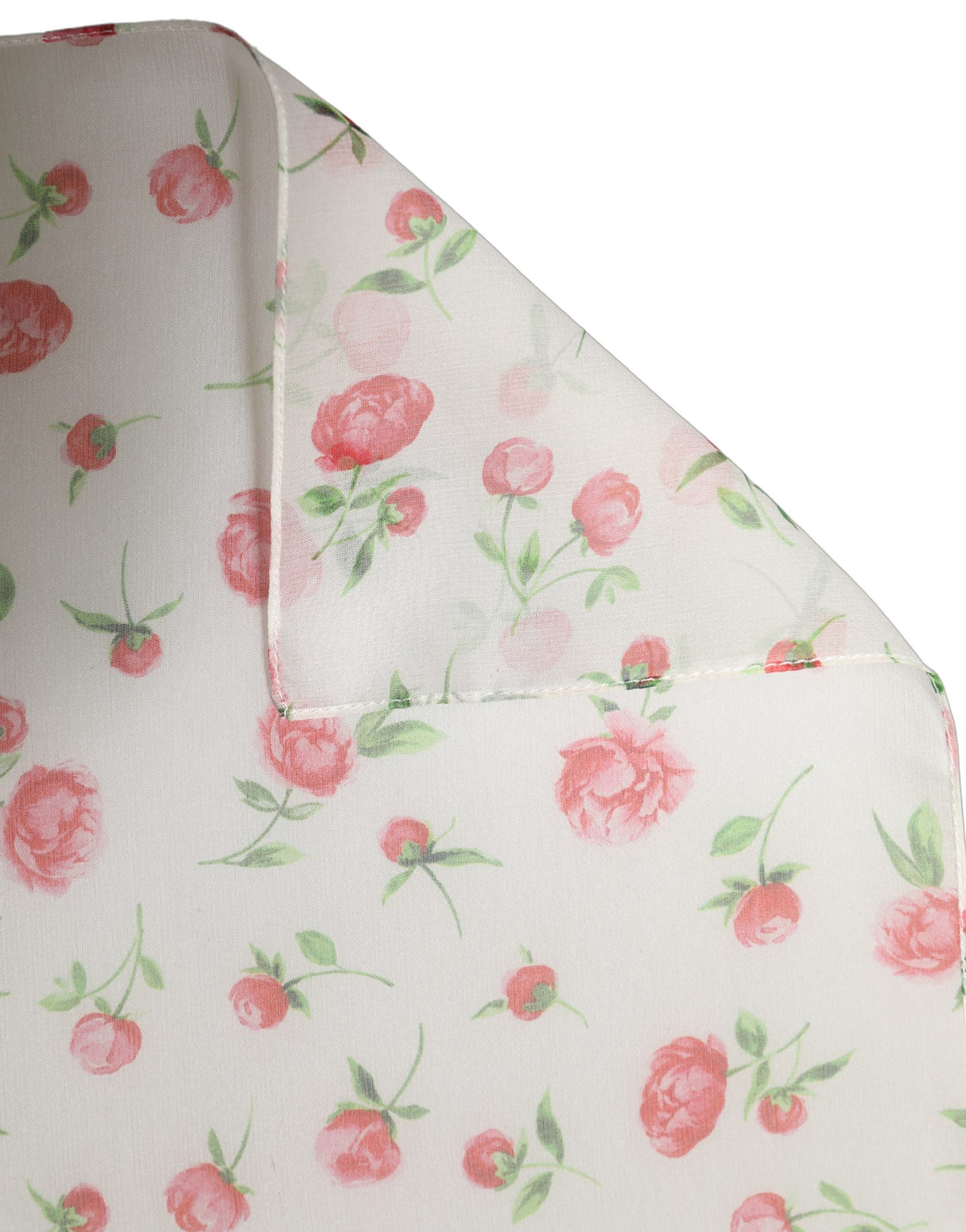 Dolce & Gabbana White Silk Floral Chiffon Long Stole Women's Scarf