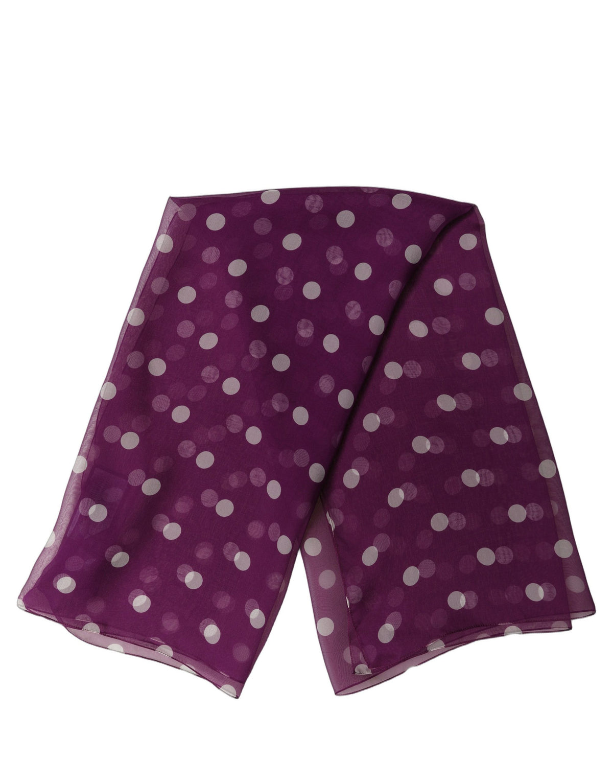 Dolce & Gabbana Purple White Polka Dot Square Foulard Women's Scarf