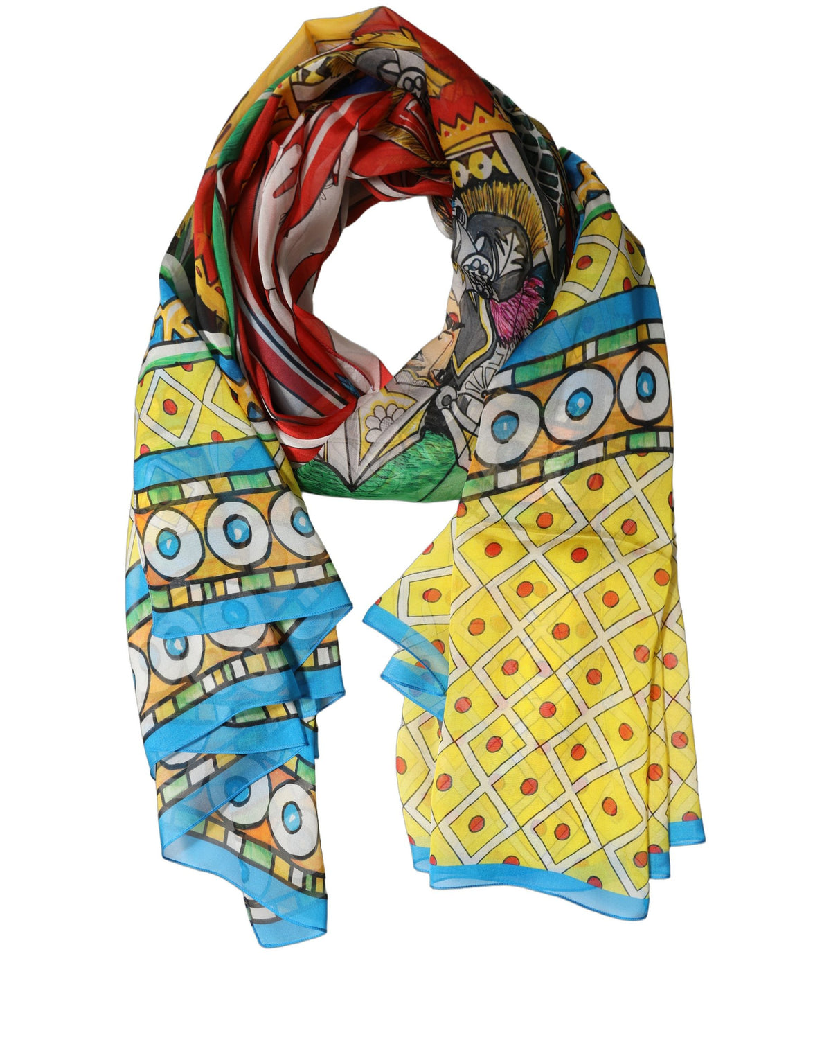 Dolce & Gabbana Multicolor Silk Printed Shawl Stole Women's Scarf