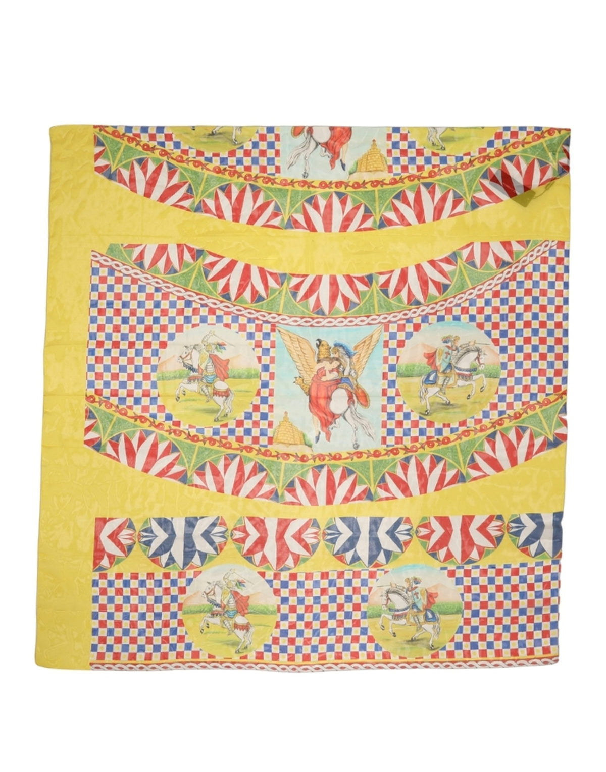 Dolce & Gabbana Multicolor Silk Carretto Foulard Women's Scarf