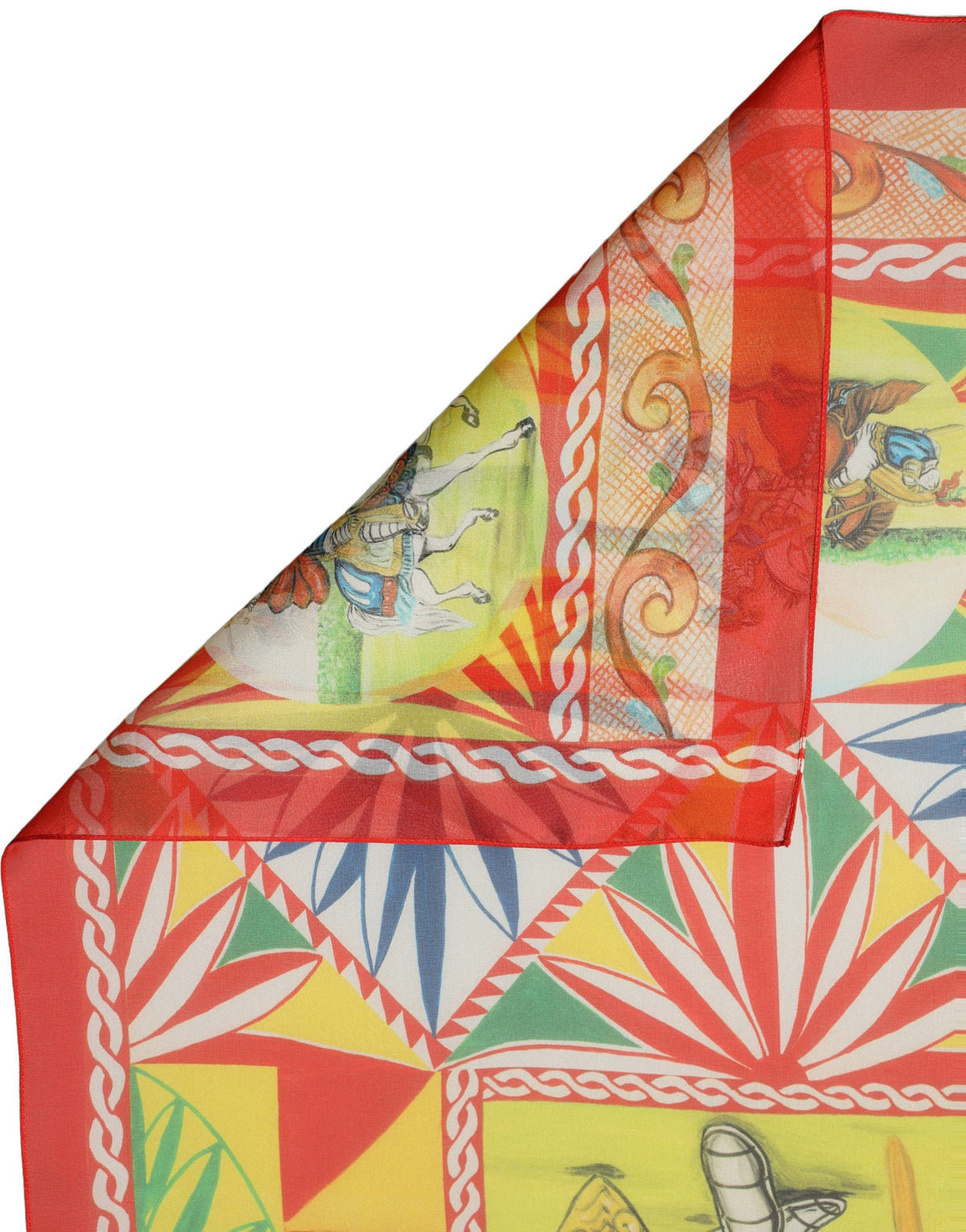 Dolce & Gabbana Multicolor Silk Carretto Print Foulard Women's Scarf