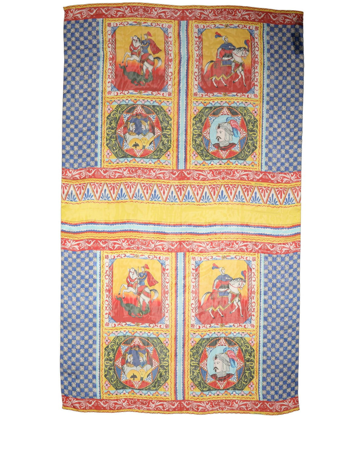 Dolce & Gabbana Multicolor Silk Carretto Shawl Stole Women's Scarf