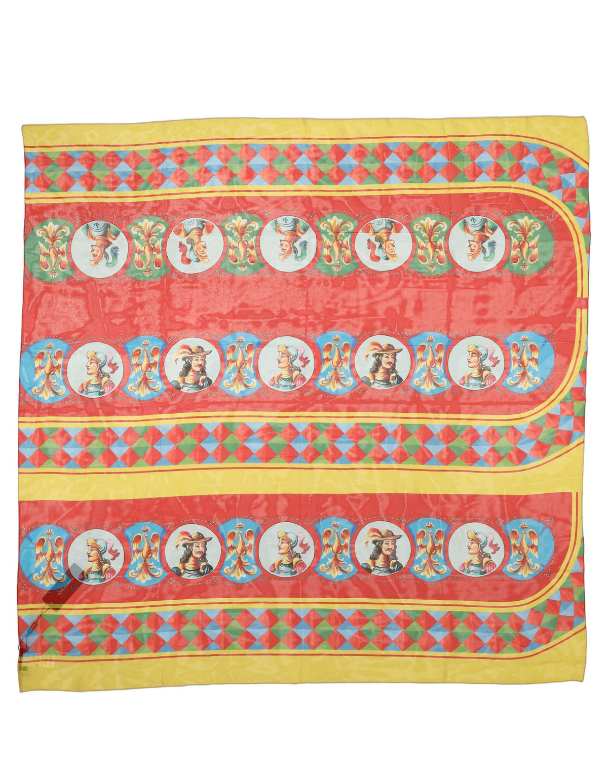 Dolce & Gabbana Multicolor Silk Carretto Print Foulard Women's Scarf