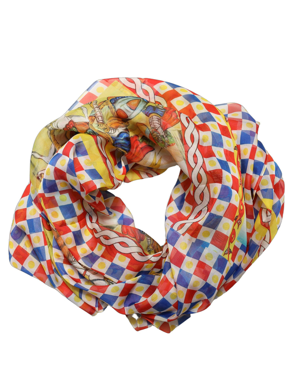 Dolce & Gabbana Multicolor Silk Carretto Foulard Women's Scarf