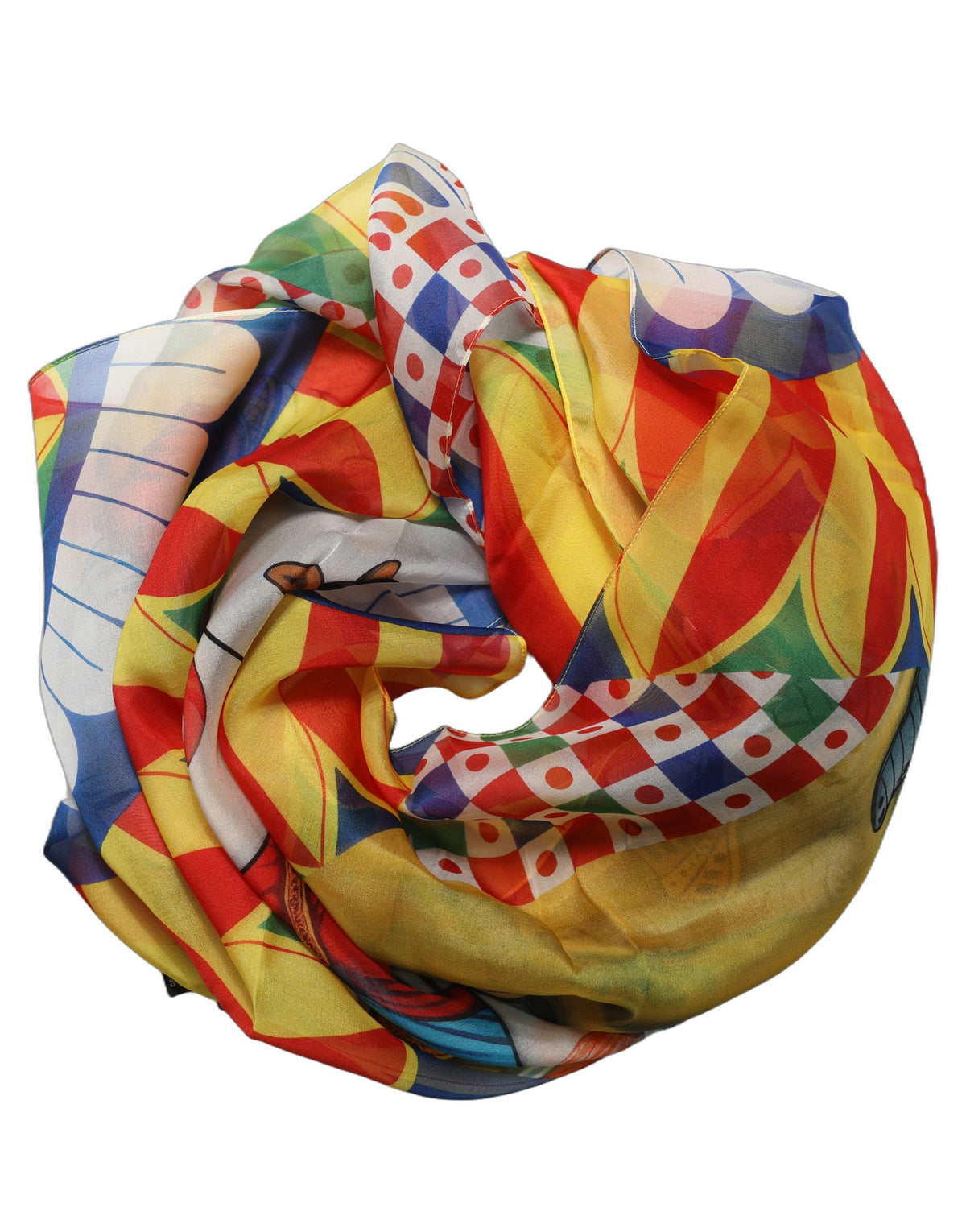 Dolce & Gabbana Multicolor Silk Carretto Foulard Women's Scarf
