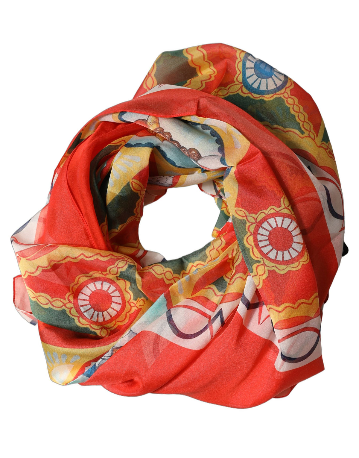 Dolce & Gabbana Multicolor Silk Printed Square Foulard Women's Scarf