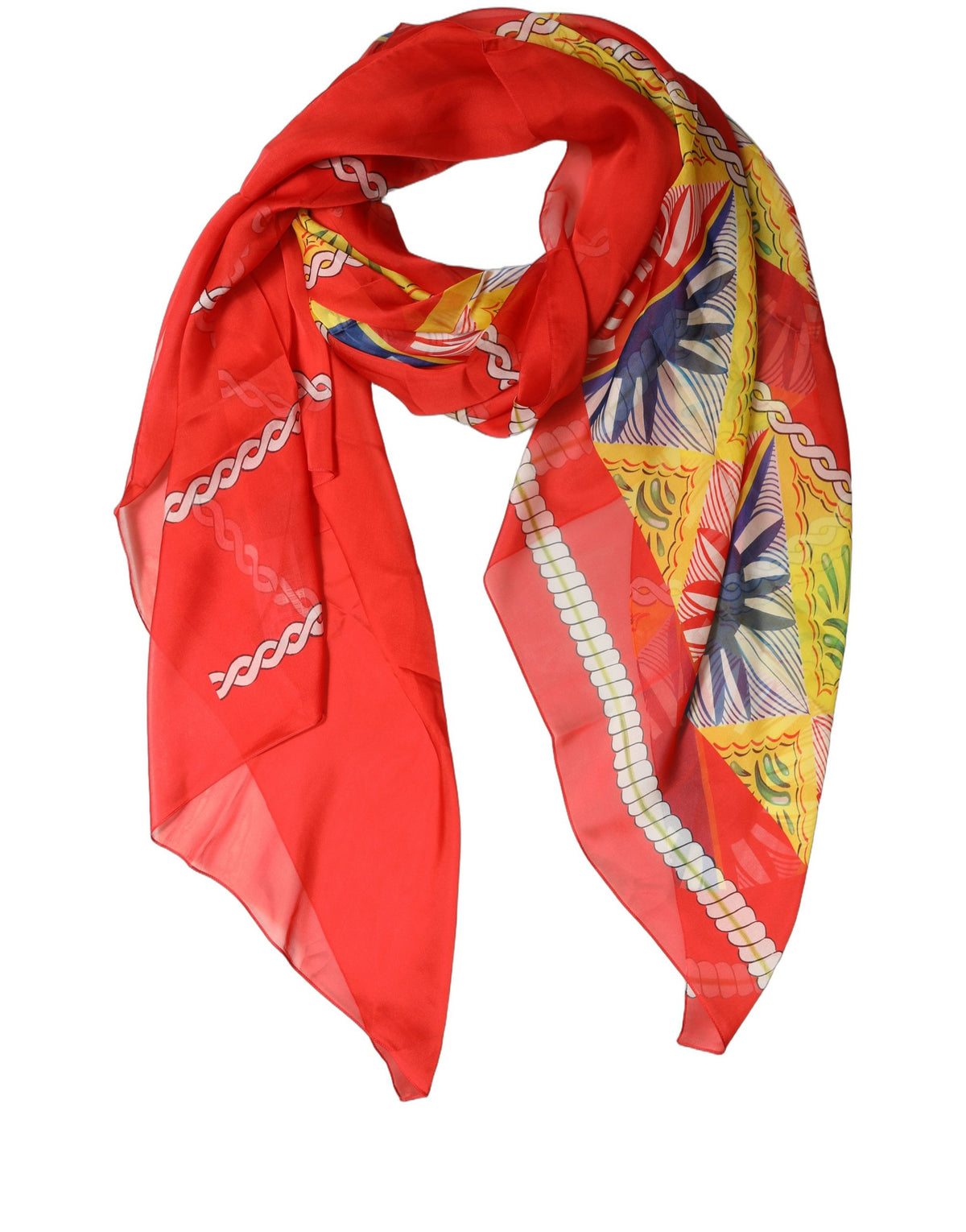 Dolce & Gabbana Multicolor Silk Printed Shawl Stole Women's Scarf