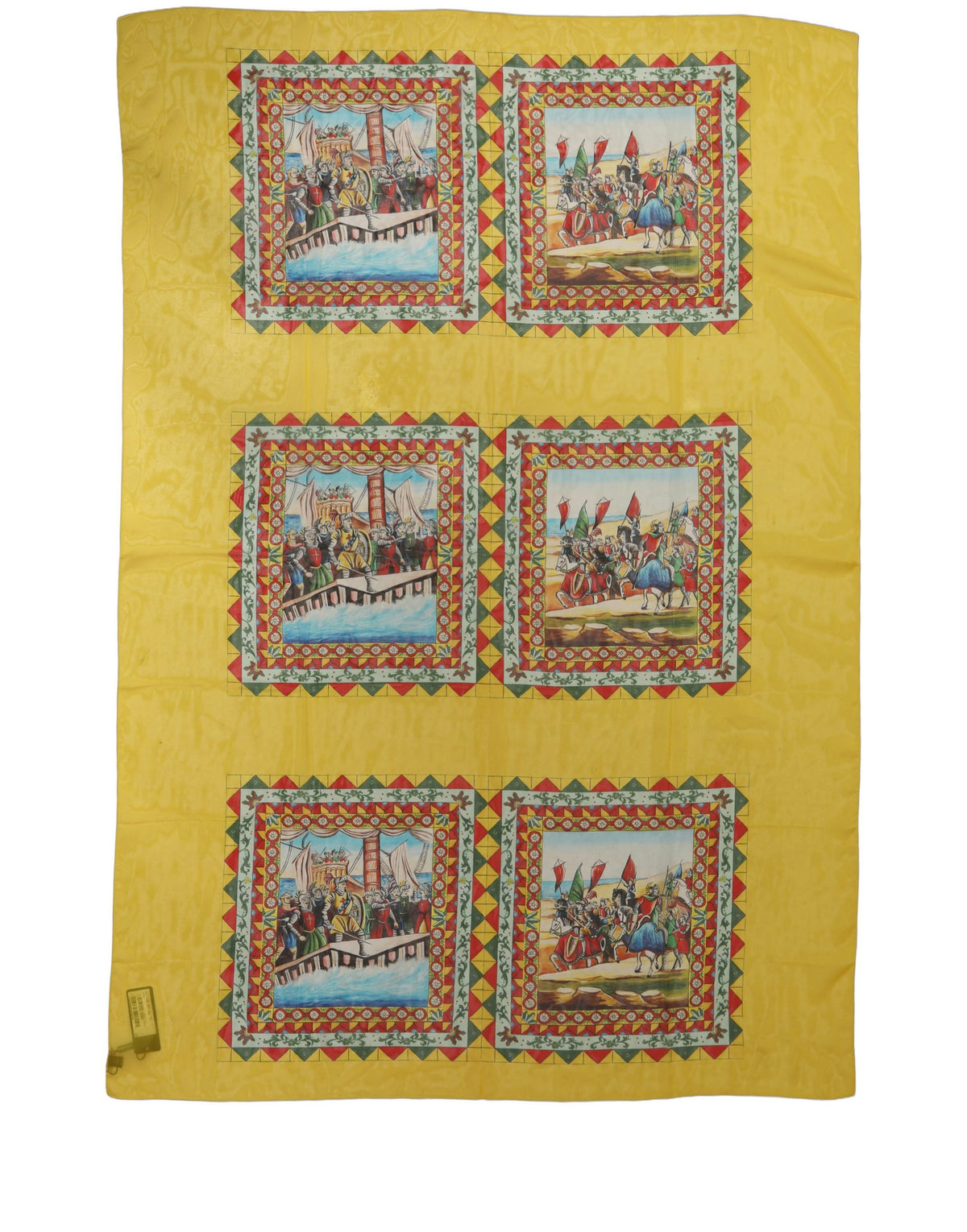 Dolce & Gabbana Yellow Silk Printed Shawl Stole Women's Scarf