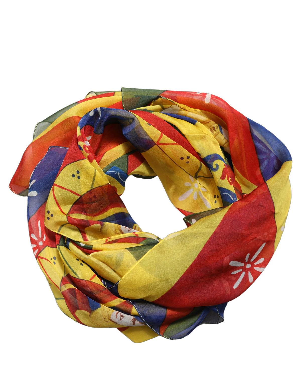 Dolce & Gabbana Multicolor Silk Printed Square Foulard Women's Scarf
