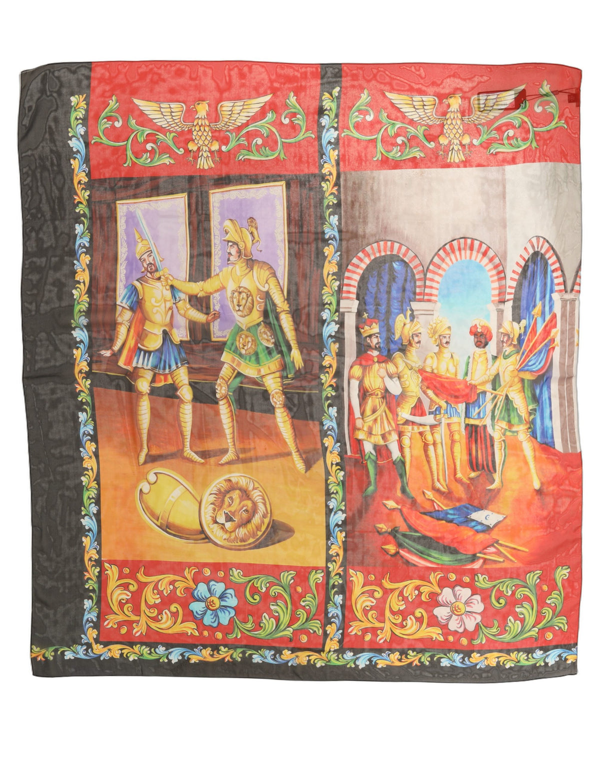 Dolce & Gabbana Multicolor Silk Printed Square Foulard Women's Scarf
