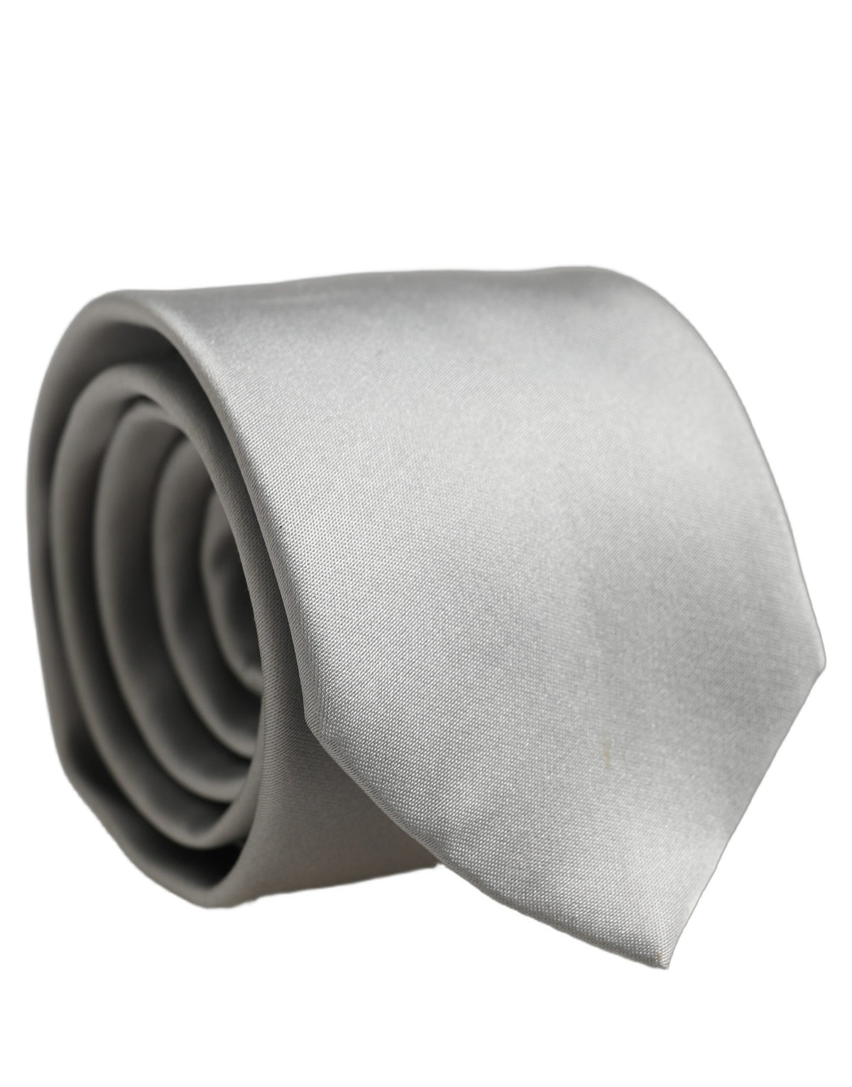 Dolce & Gabbana Gray Satin 100% Silk Adjustable Men'sd Men NeckMen's Men's Tie (Pre-Owned)