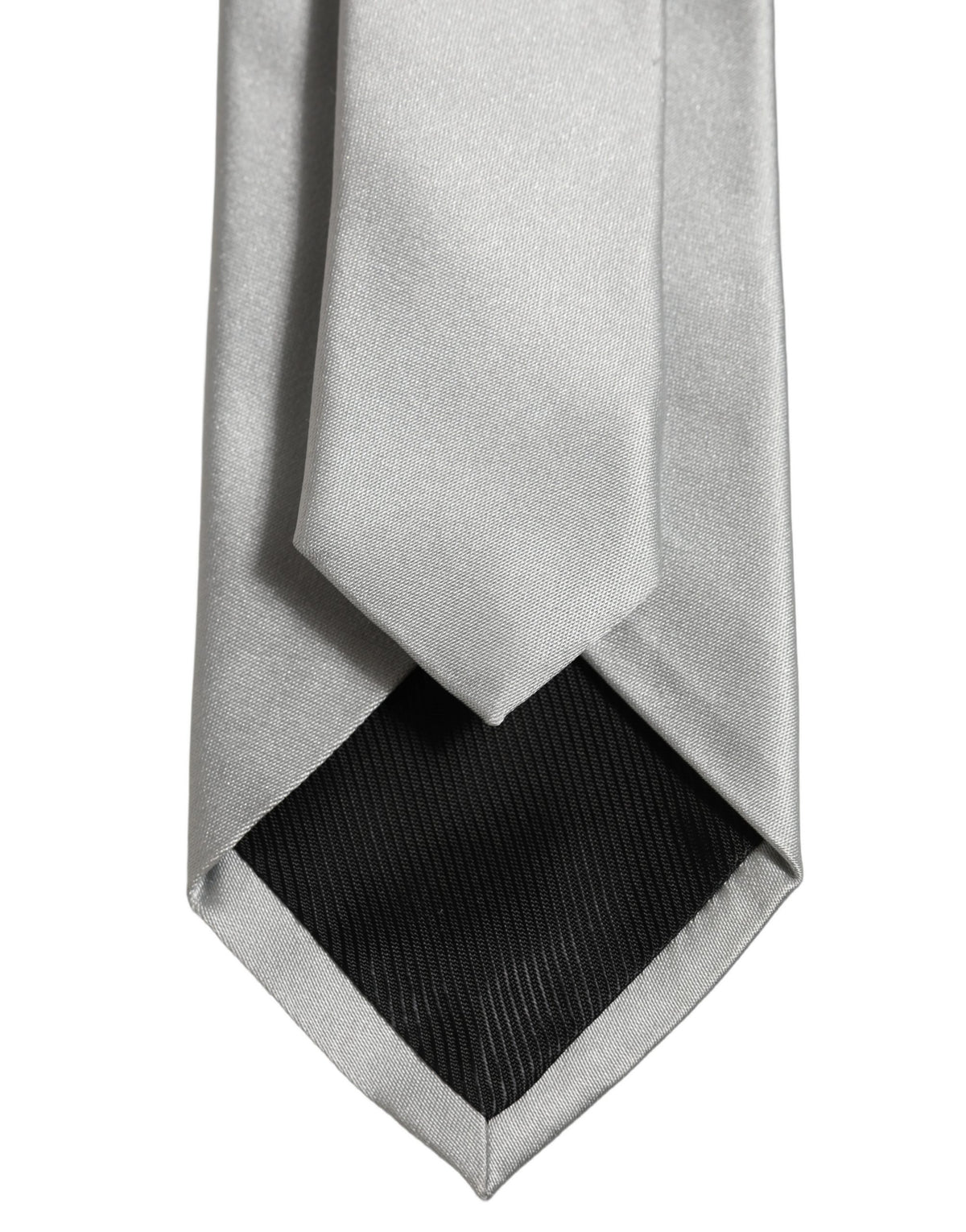 Dolce & Gabbana Gray Satin 100% Silk Adjustable Men'sd Men NeckMen's Men's Tie (Pre-Owned)