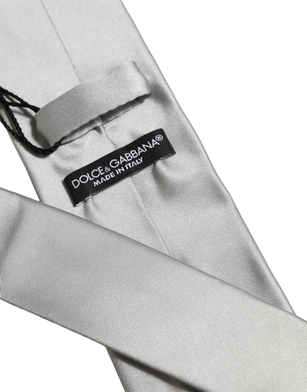 Dolce & Gabbana Gray Satin 100% Silk Adjustable Men'sd Men NeckMen's Men's Tie (Pre-Owned)