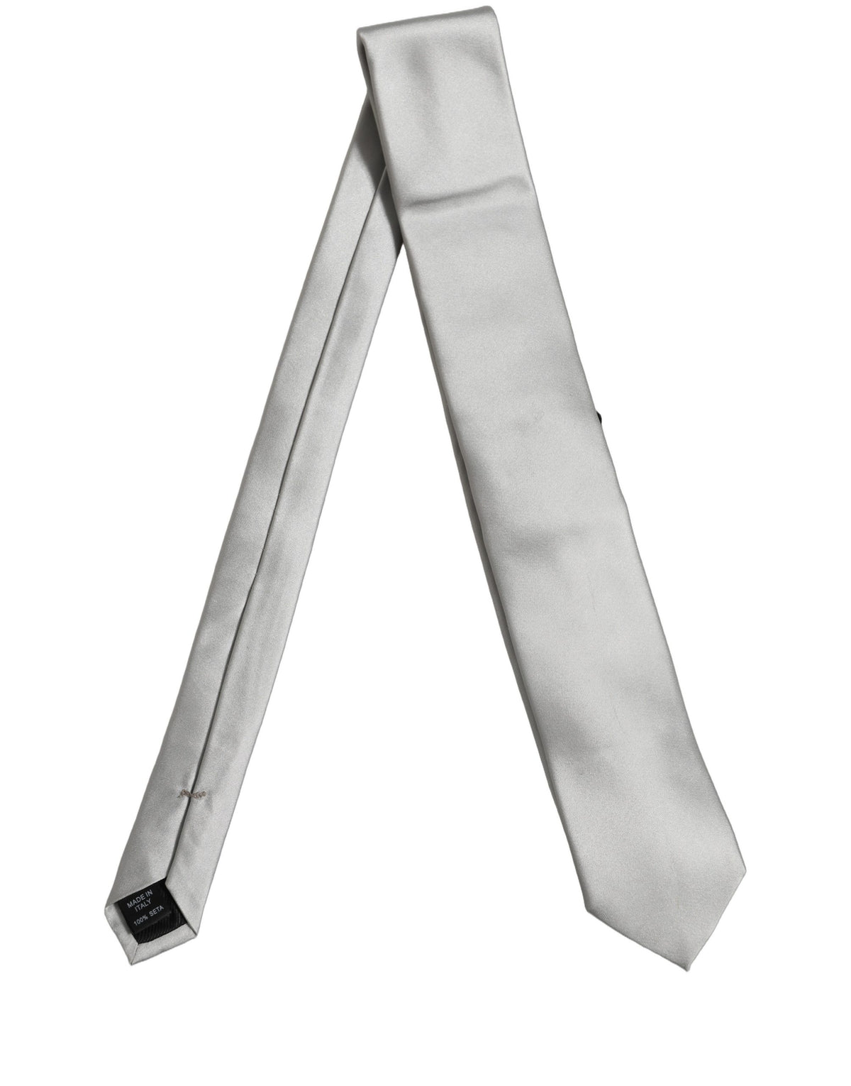 Dolce & Gabbana Gray Satin 100% Silk Adjustable Men'sd Men NeckMen's Men's Tie (Pre-Owned)
