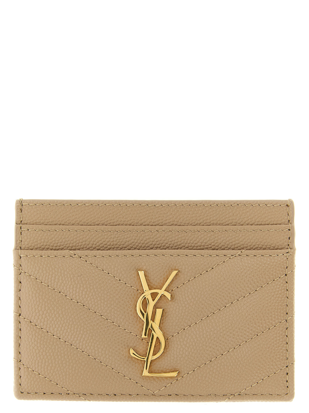 Saint Laurent Beige Calfskin Women's Cardholder