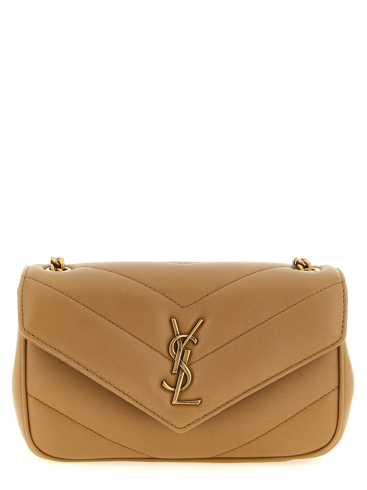 Saint Laurent Beige Lamb Leather Crossbody Women's Bag