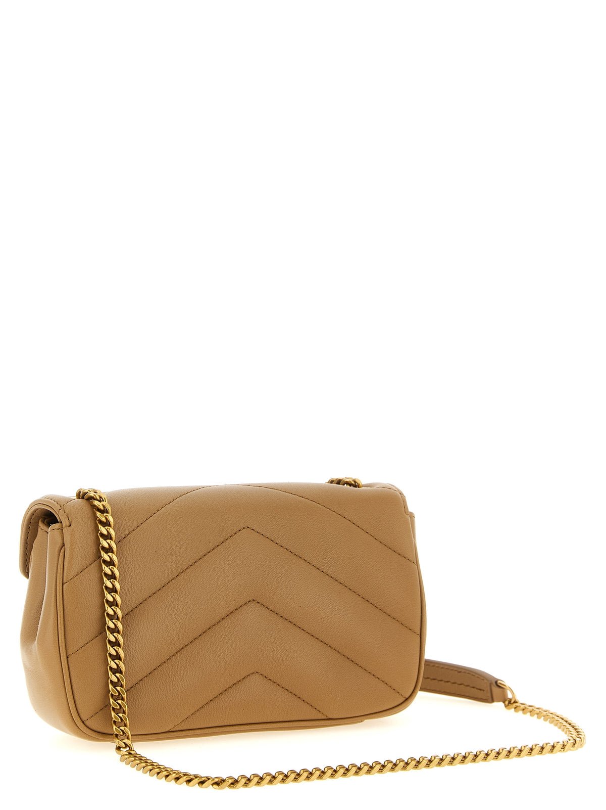 Saint Laurent Beige Lamb Leather Crossbody Women's Bag