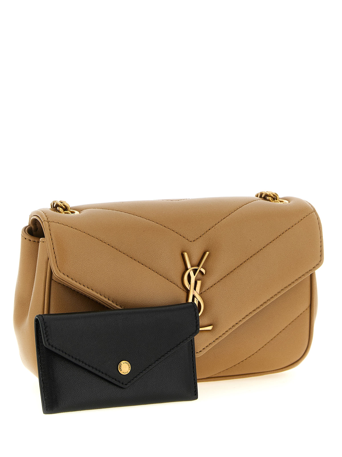 Saint Laurent Beige Lamb Leather Crossbody Women's Bag