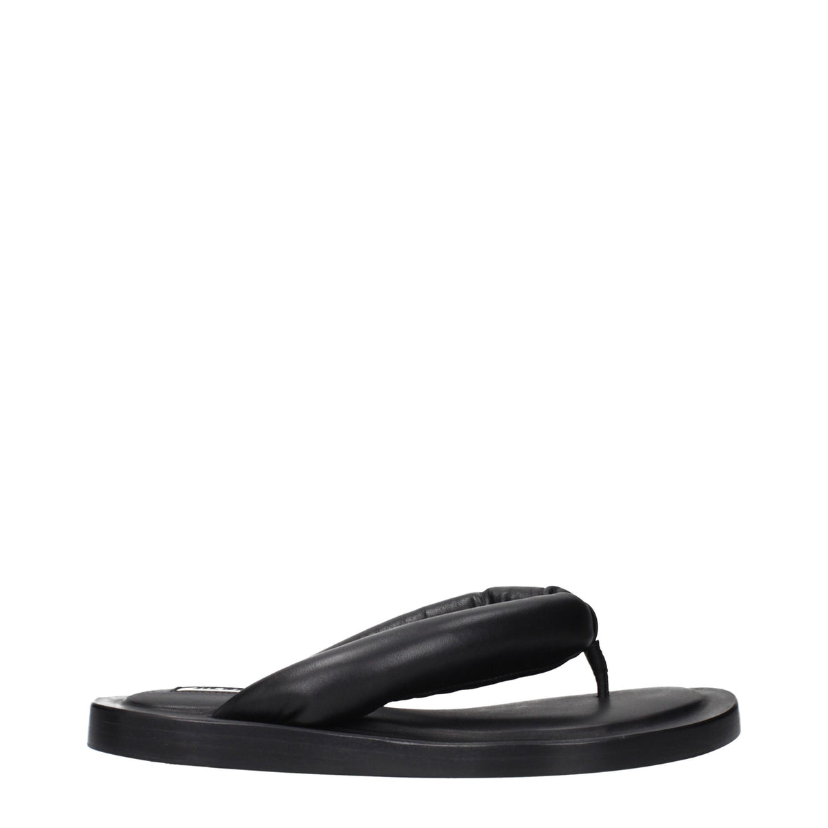 Jil Sander Black Leather Flip-Flop Women's Sandals