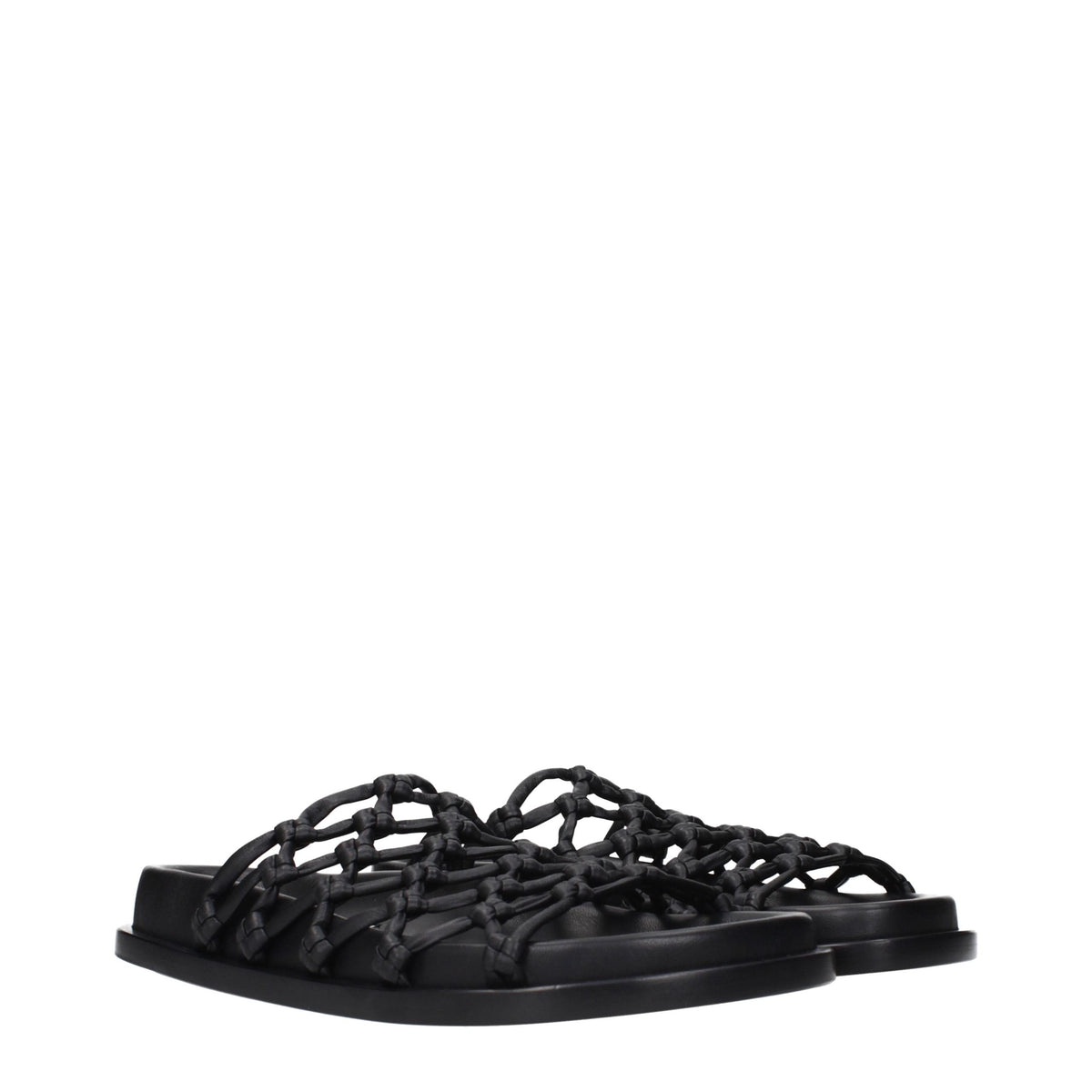 Jil Sander Black Leather Women's Slippers