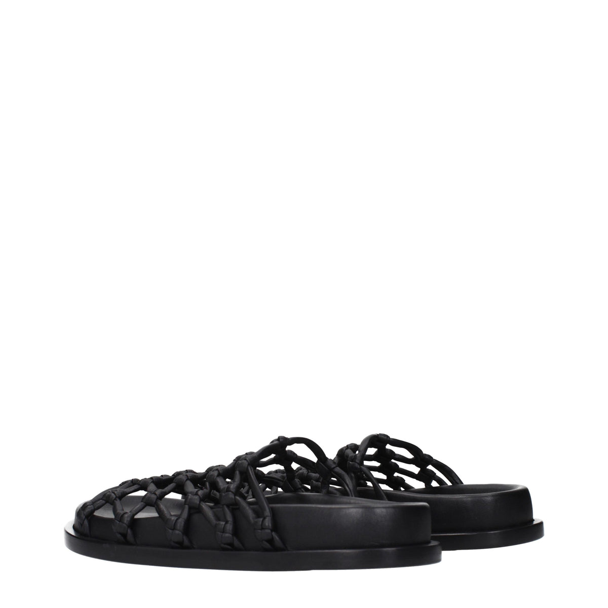Jil Sander Black Leather Women's Slippers